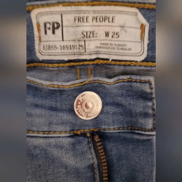 Free People Blue Skinny Distressed Jeans - Picture 7 of 7
